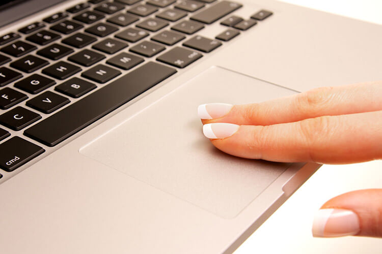 notebook with trackpad